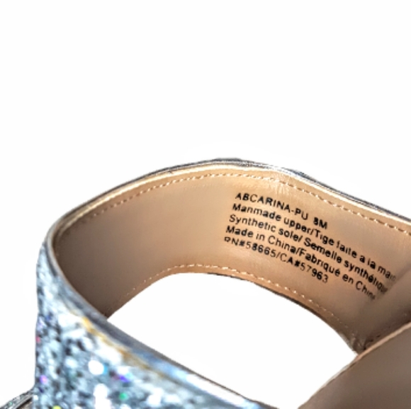 Abound Carina Chunky Block Heel Silver Glitter Crystal Sandal Strapy y2k 90s - Picture 5 of 7